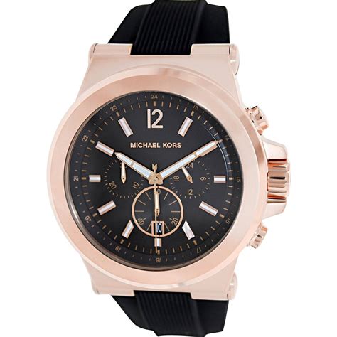 michael kors black rubber chronograph mens watch mk8184|Michael Kors dylan watch.